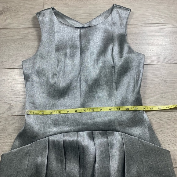Theyskens' Theory Silk A-Line Mini Silver Metallic Dress - Picture 14 of 15